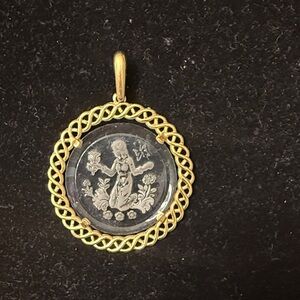 Crown Trifari lucite pendant